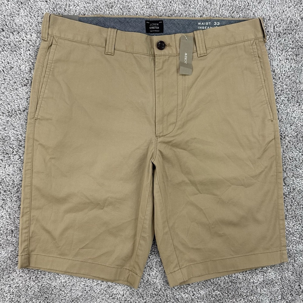 J Crew Stretch Chino Shorts Men's NWT 33 Khaki G1890 Preppy
